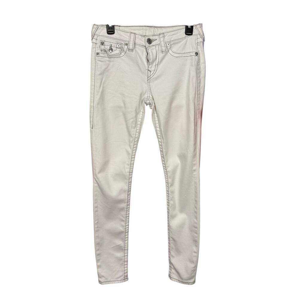 True Religion Super Skinny White Jeans Size 28